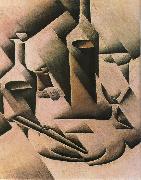 Juan Gris Still life botrtle and knife china oil painting artist